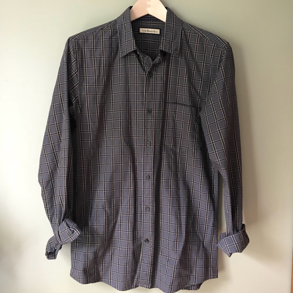 Men’s Gray Plaid Shirt